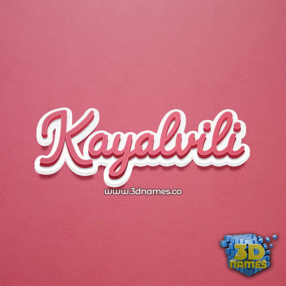 kayalvili in Red Scribble style - 3D name wallpaper