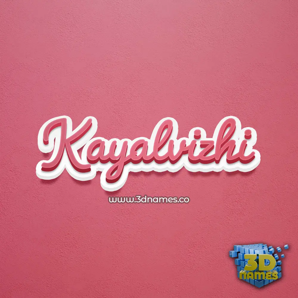 kayalvizhi in Red Scribble style - 3D name wallpaper