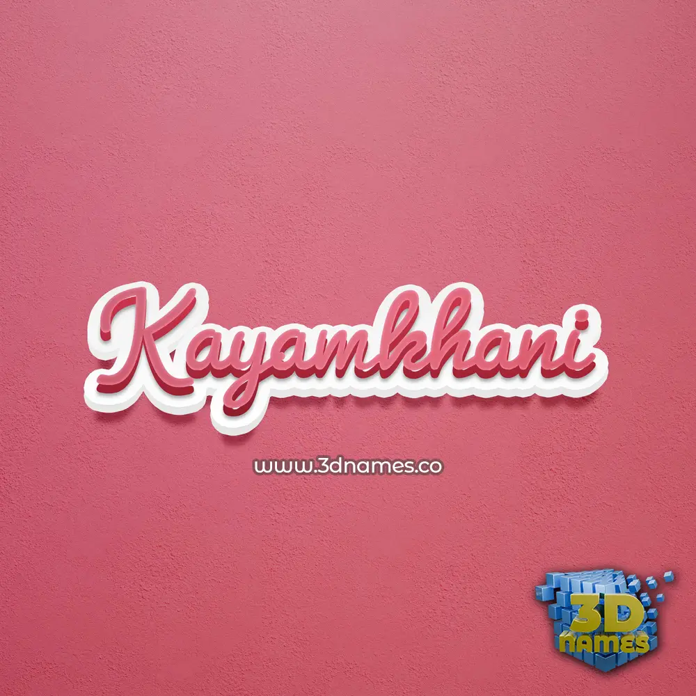 kayamkhani in Red Scribble style - 3D name wallpaper