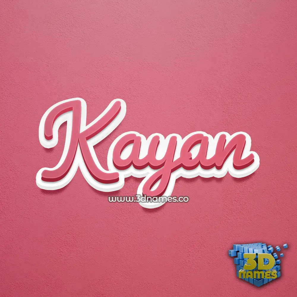 kayan in Red Scribble style - 3D name wallpaper