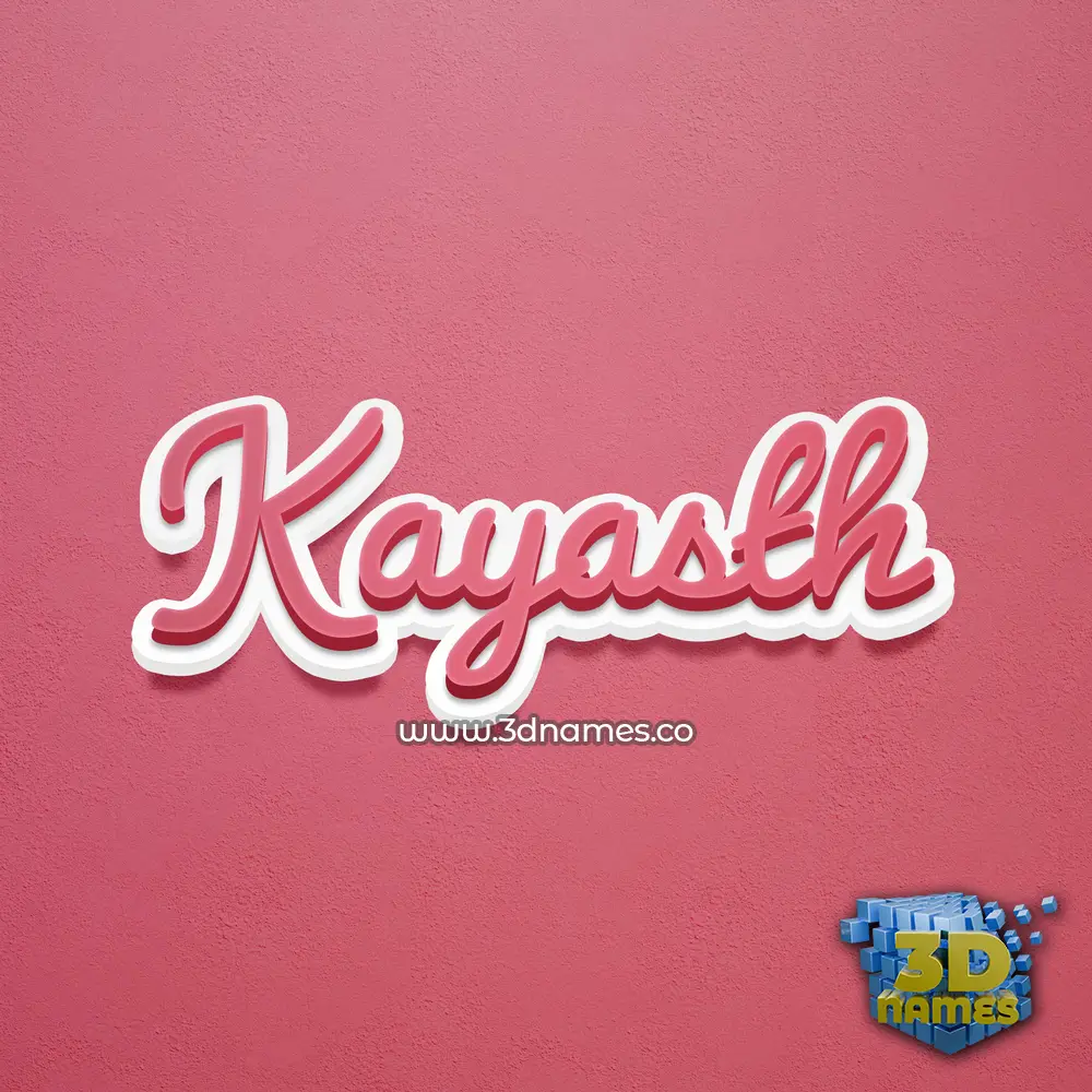 kayasth in Red Scribble style - 3D name wallpaper