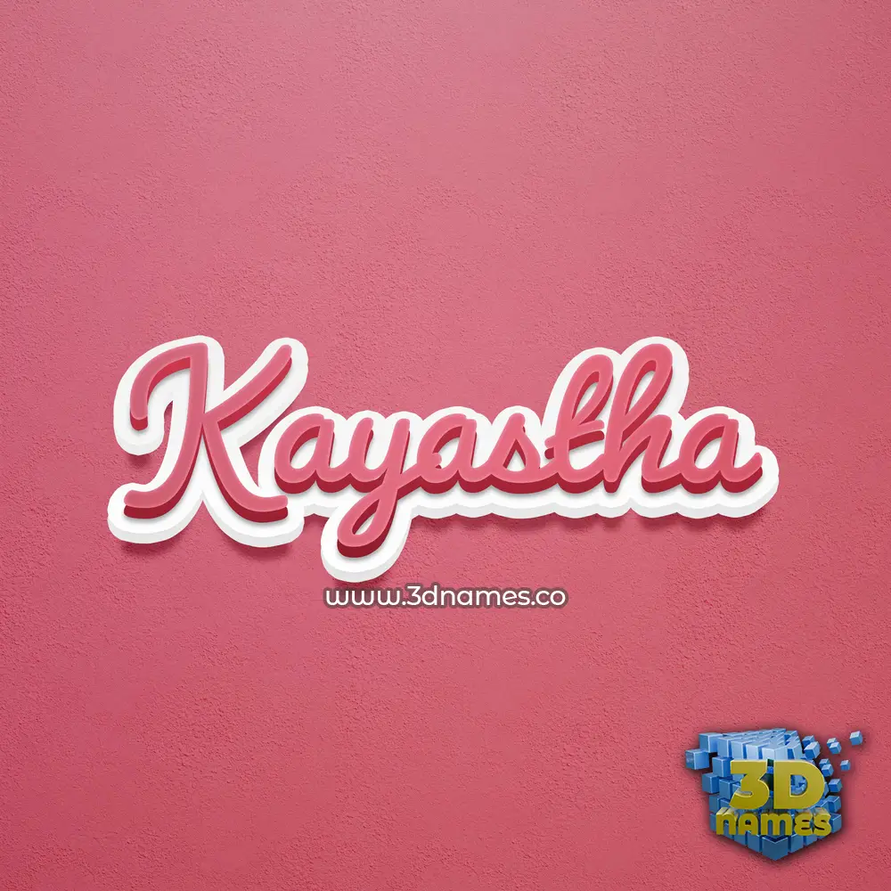 kayastha in Red Scribble style - 3D name wallpaper