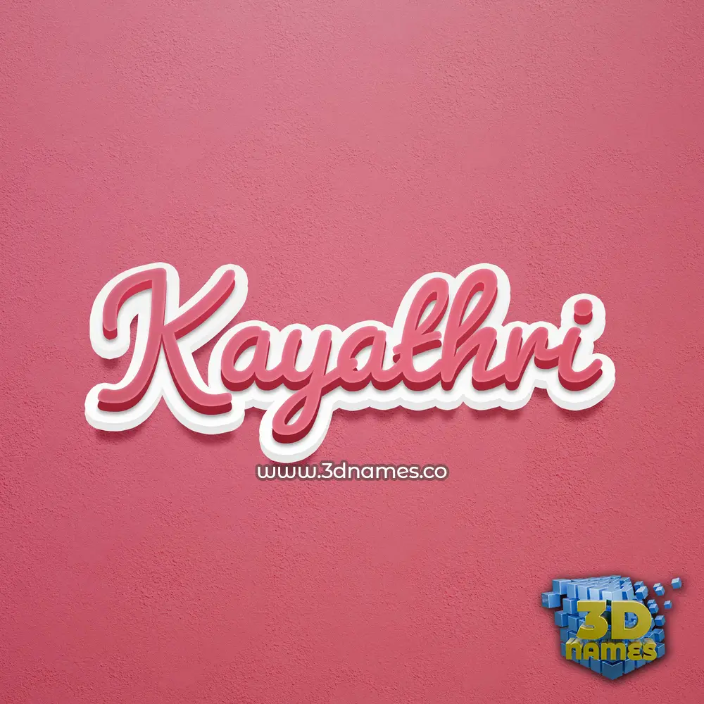 kayathri in Red Scribble style - 3D name wallpaper