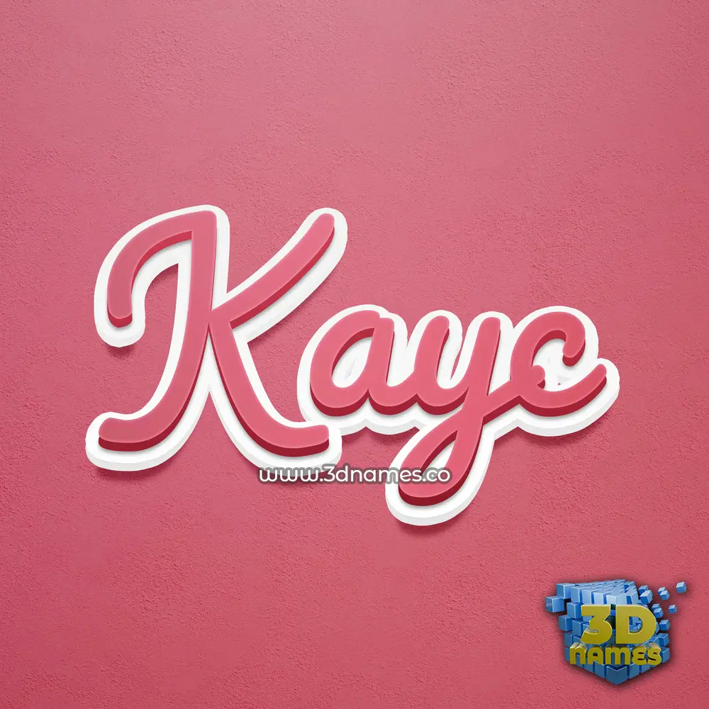 kayc in Red Scribble style - 3D name wallpaper