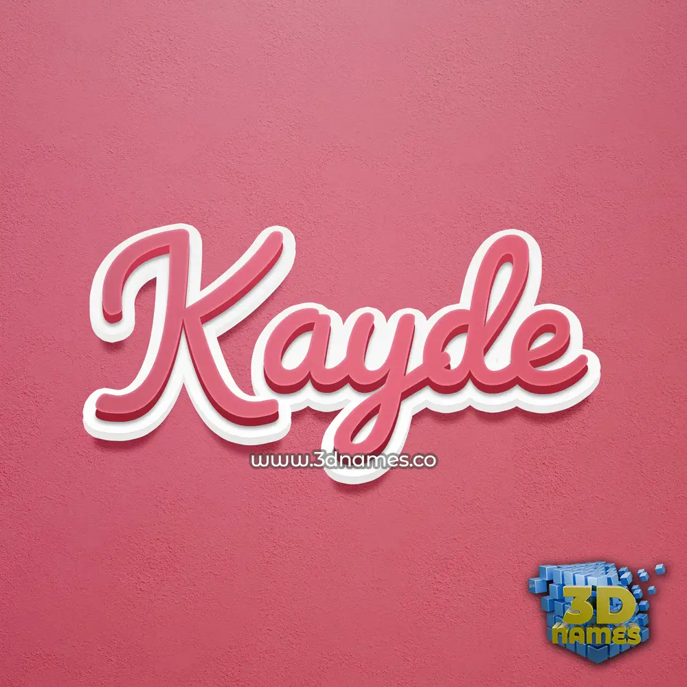 kayde in Red Scribble style - 3D name wallpaper