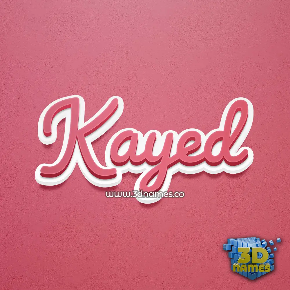 kayed in Red Scribble style - 3D name wallpaper