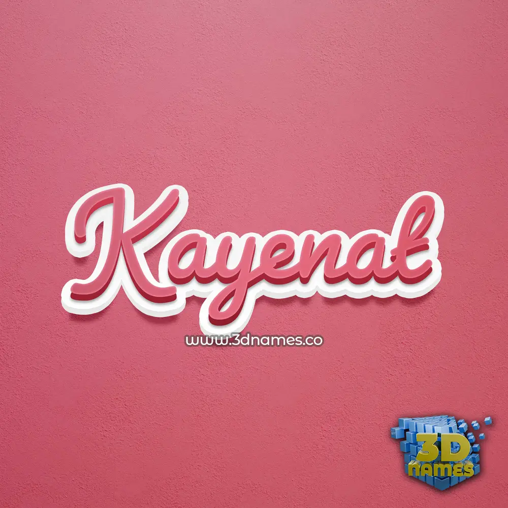 kayenat in Red Scribble style - 3D name wallpaper