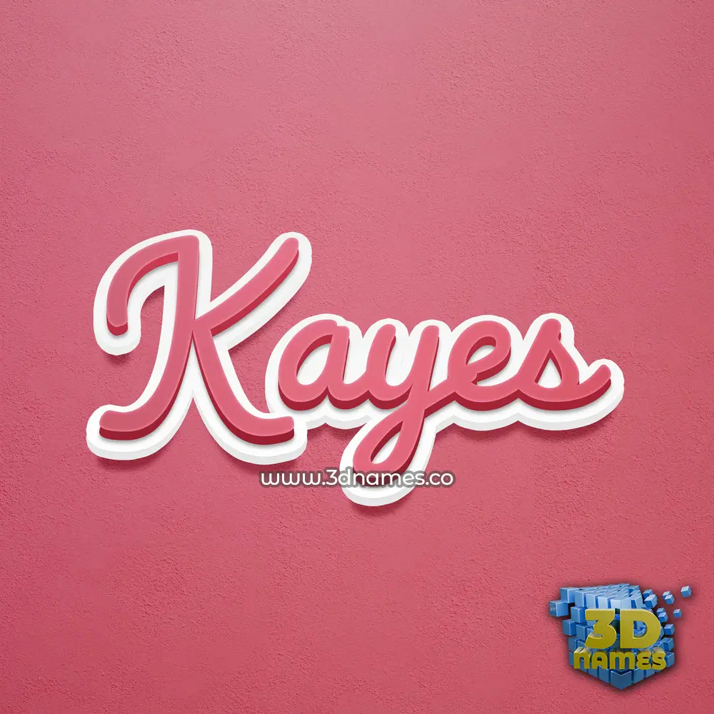 kayes in Red Scribble style - 3D name wallpaper