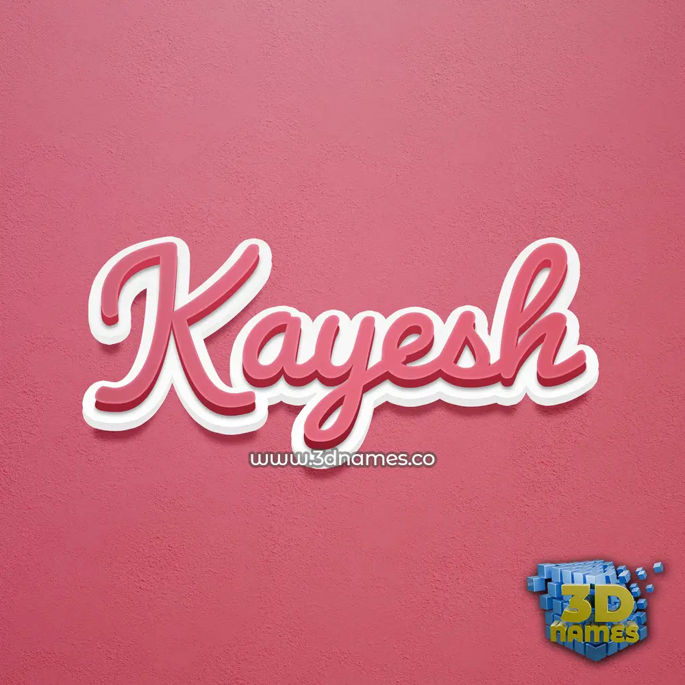 kayesh in Red Scribble style - 3D name wallpaper