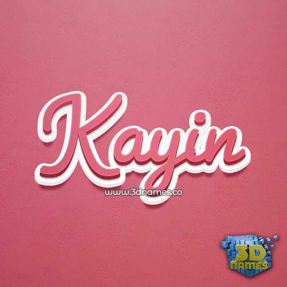 kayin in Red Scribble style - 3D name wallpaper