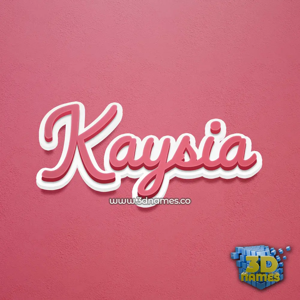 kaysia in Red Scribble style - 3D name wallpaper