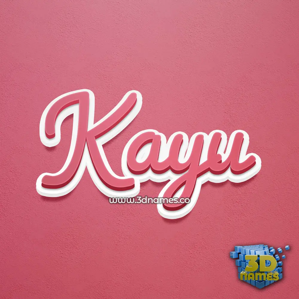kayu in Red Scribble style - 3D name wallpaper