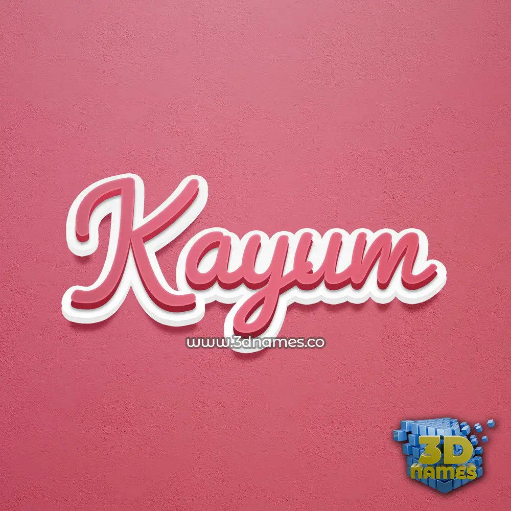 kayum in Red Scribble style - 3D name wallpaper