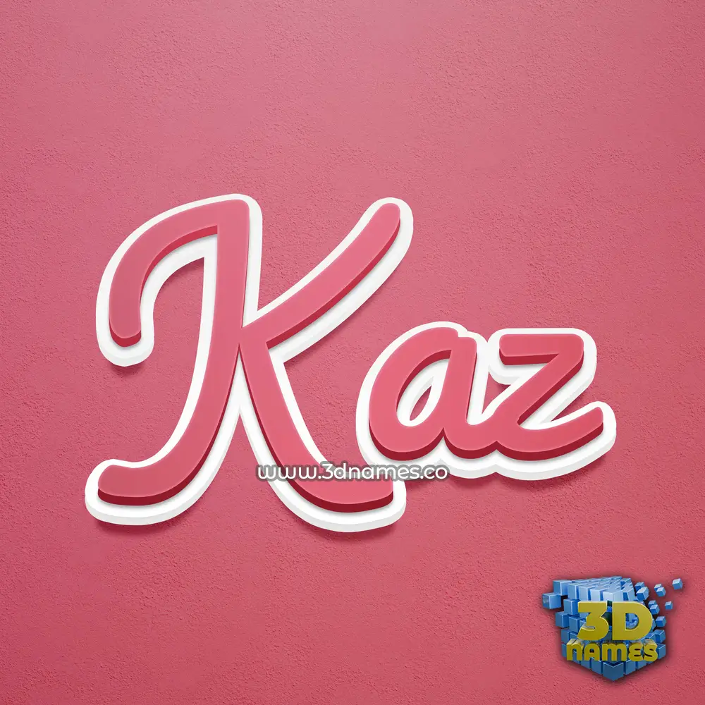 kaz in Red Scribble style - 3D name wallpaper
