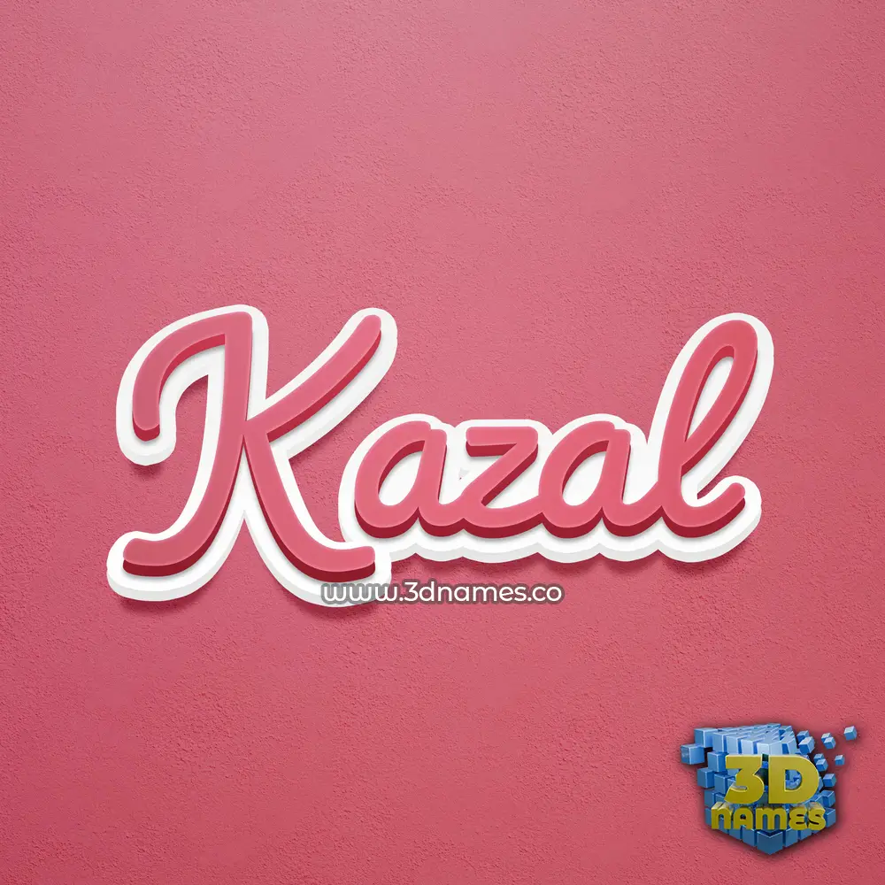 kazal in Red Scribble style - 3D name wallpaper