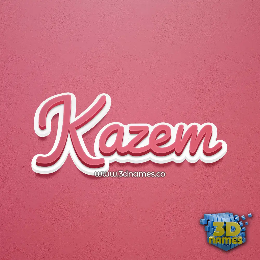kazem in Red Scribble style - 3D name wallpaper