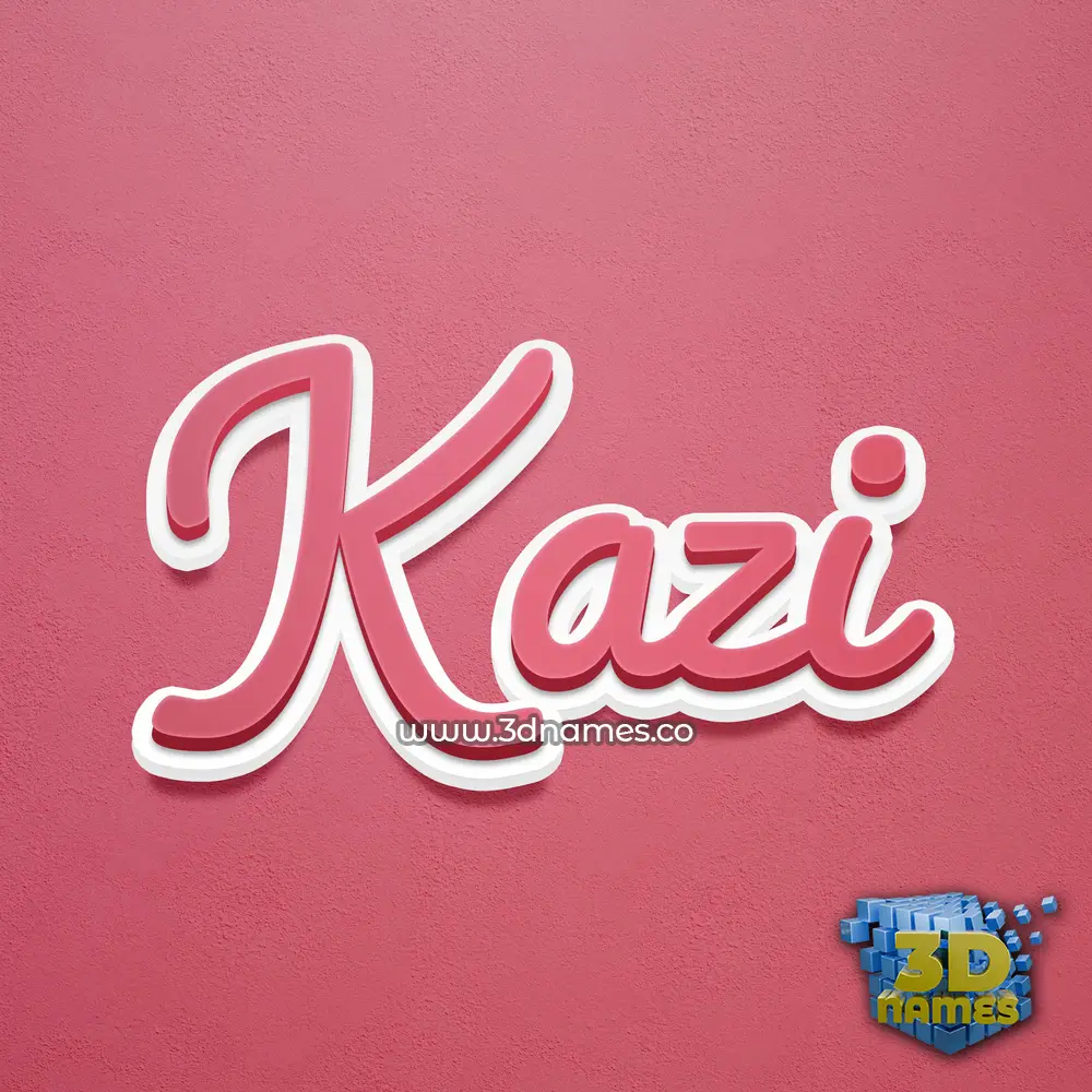 kazi in Red Scribble style - 3D name wallpaper