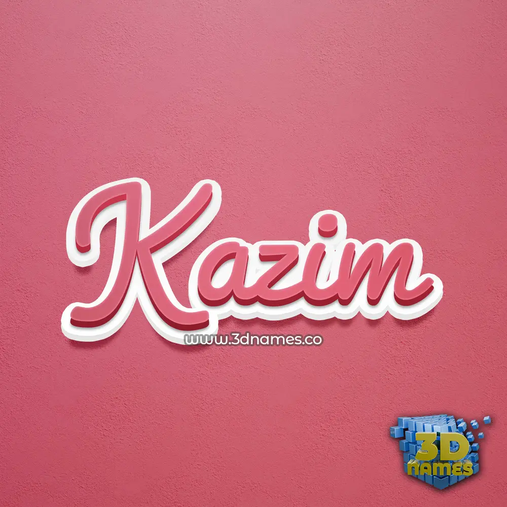 kazim in Red Scribble style - 3D name wallpaper