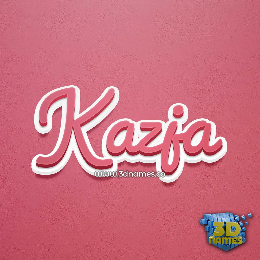 kazja in Red Scribble style - 3D name wallpaper