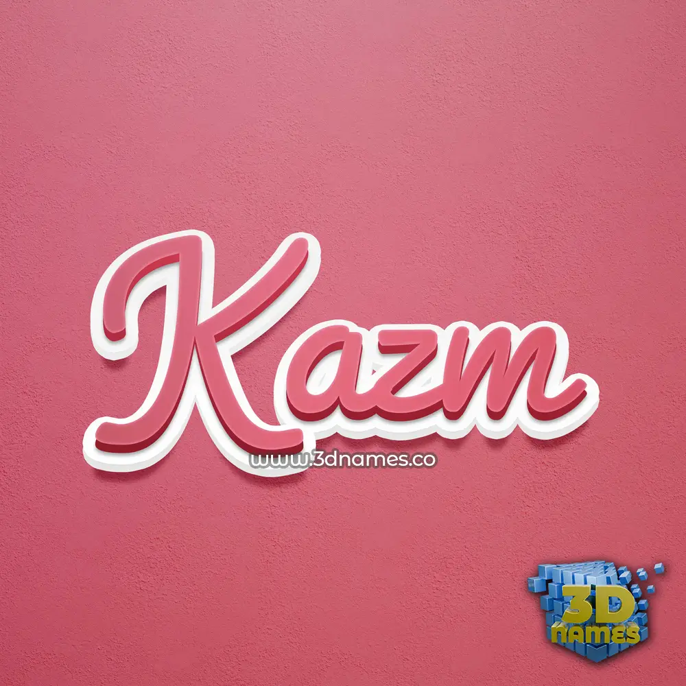 kazm in Red Scribble style - 3D name wallpaper