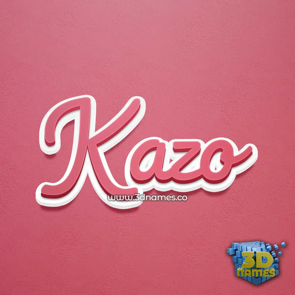 kazo in Red Scribble style - 3D name wallpaper