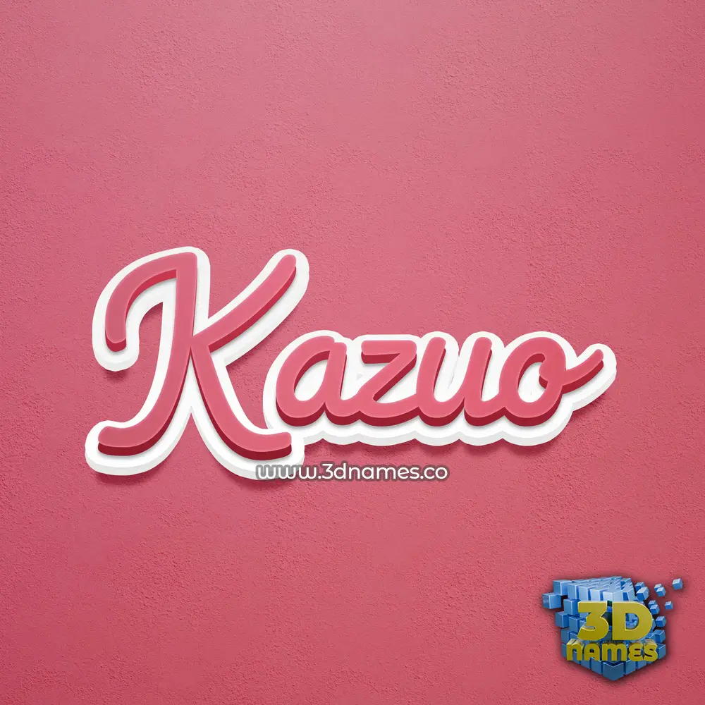 kazuo in Red Scribble style - 3D name wallpaper