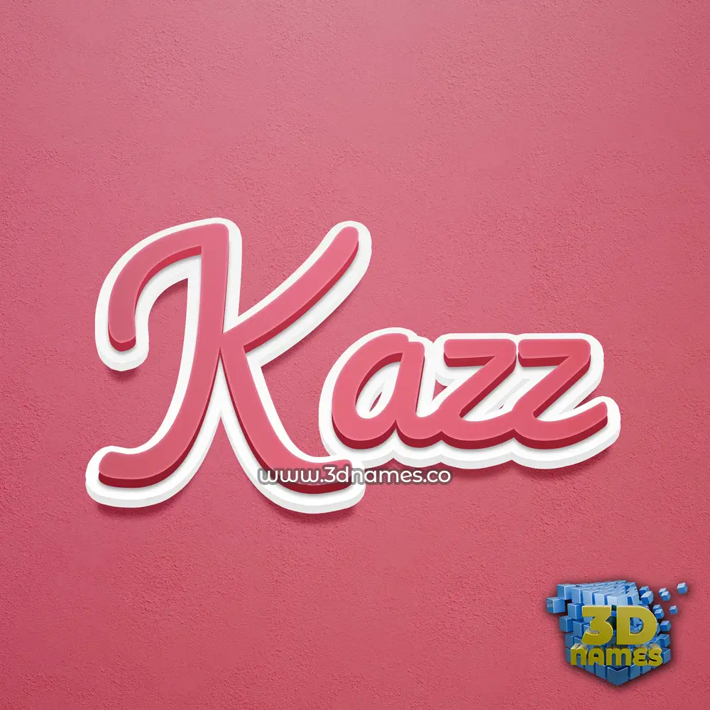 kazz in Red Scribble style - 3D name wallpaper