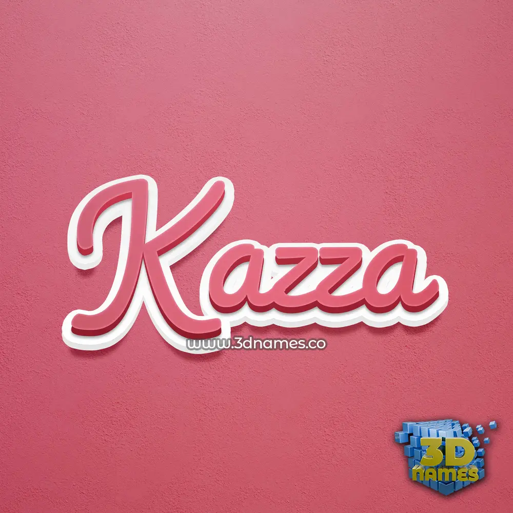kazza in Red Scribble style - 3D name wallpaper
