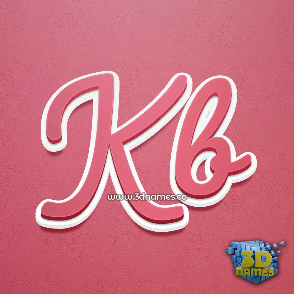 kb in Red Scribble style - 3D name wallpaper