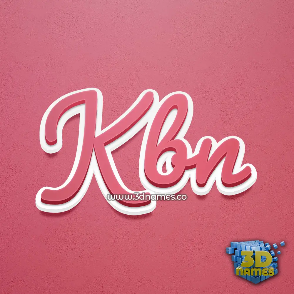 kbn in Red Scribble style - 3D name wallpaper