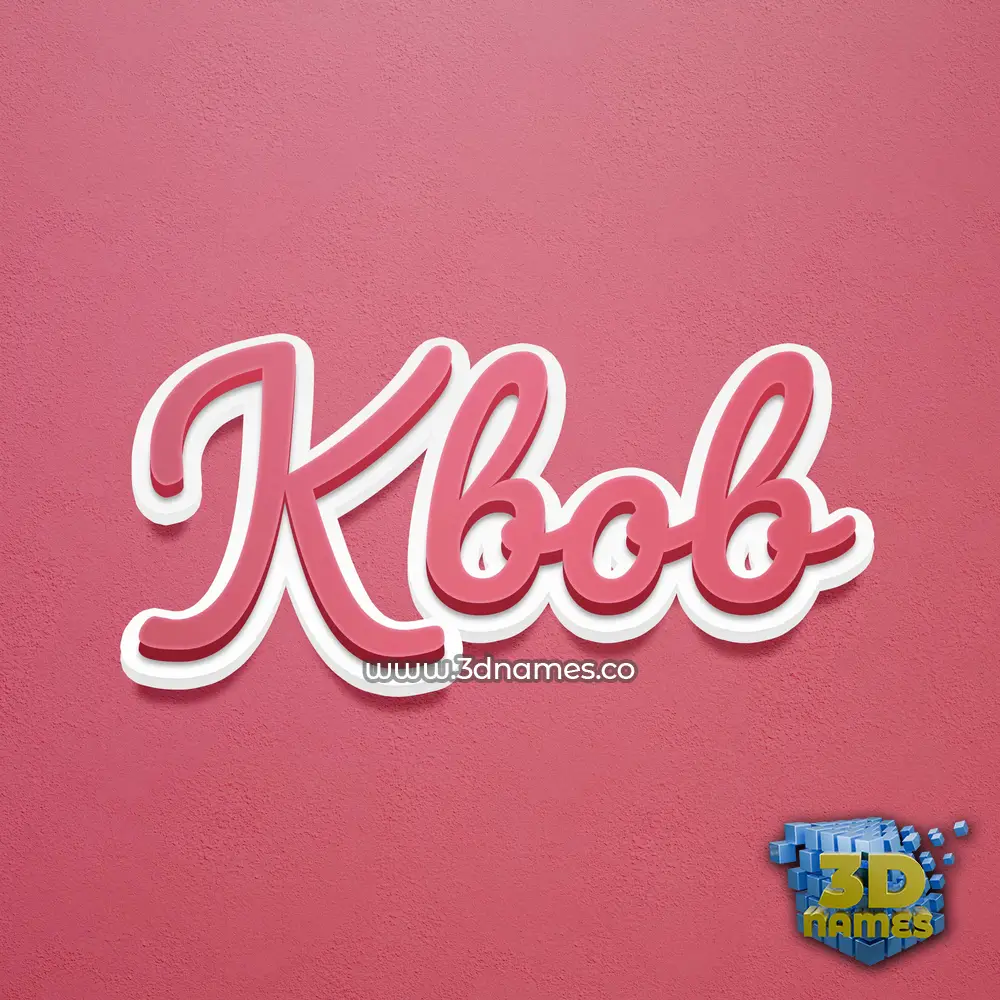 kbob in Red Scribble style - 3D name wallpaper