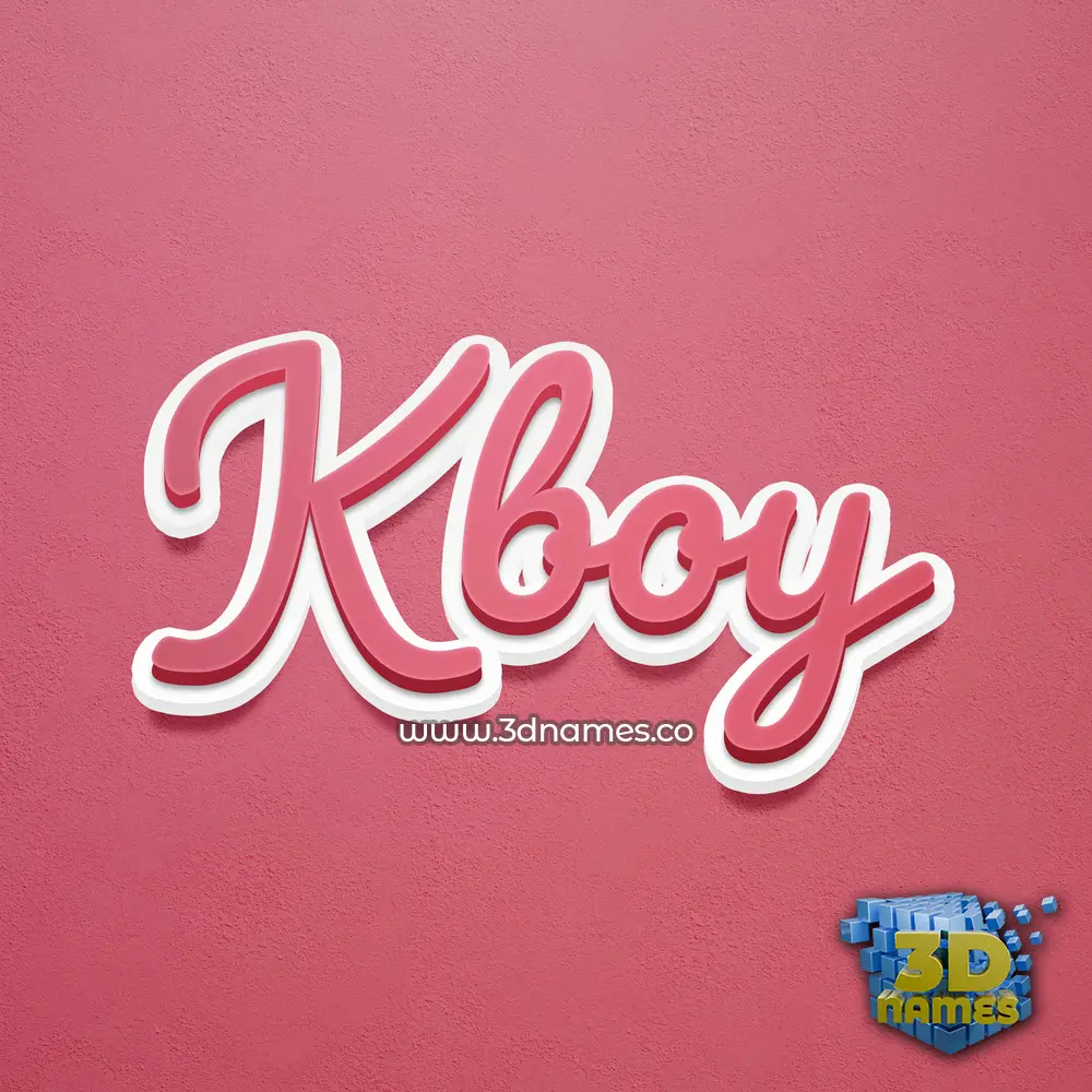 kboy in Red Scribble style - 3D name wallpaper