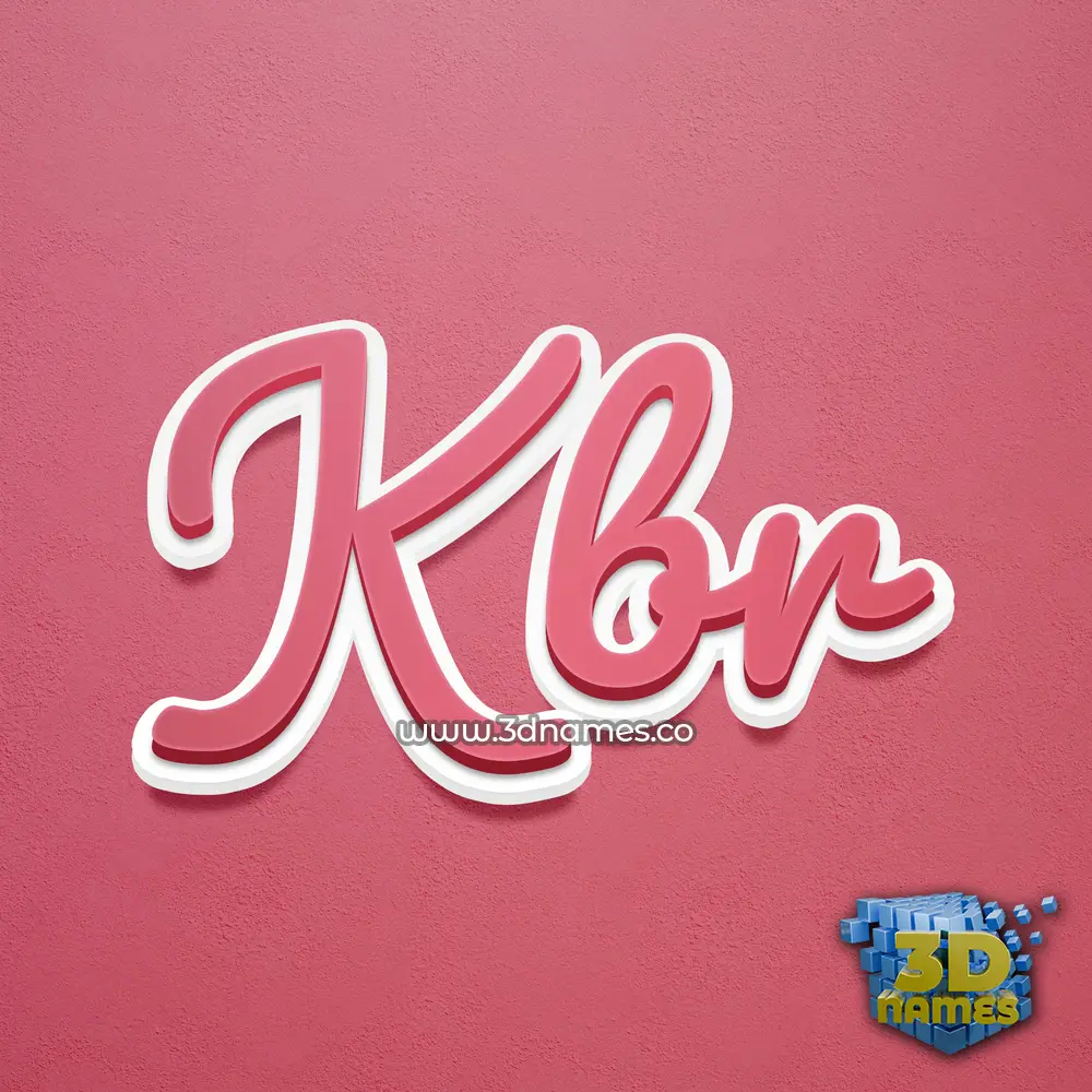 kbr in Red Scribble style - 3D name wallpaper