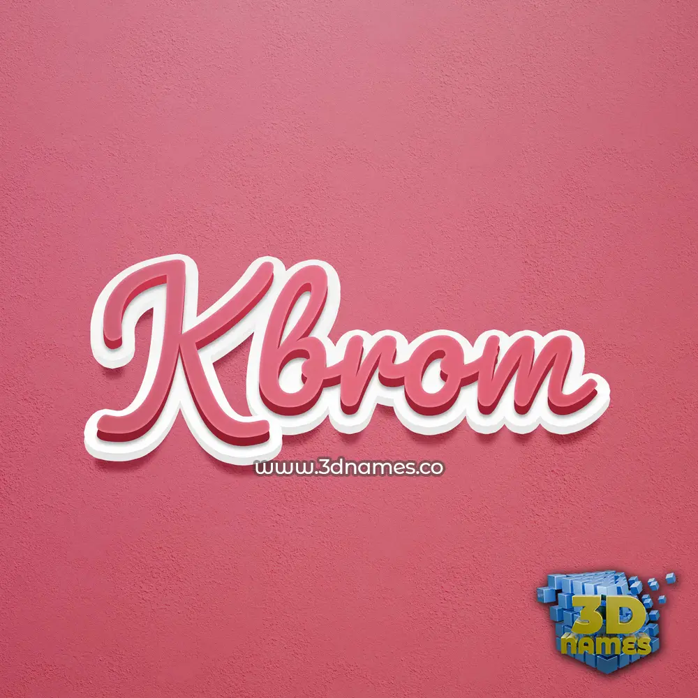 kbrom in Red Scribble style - 3D name wallpaper