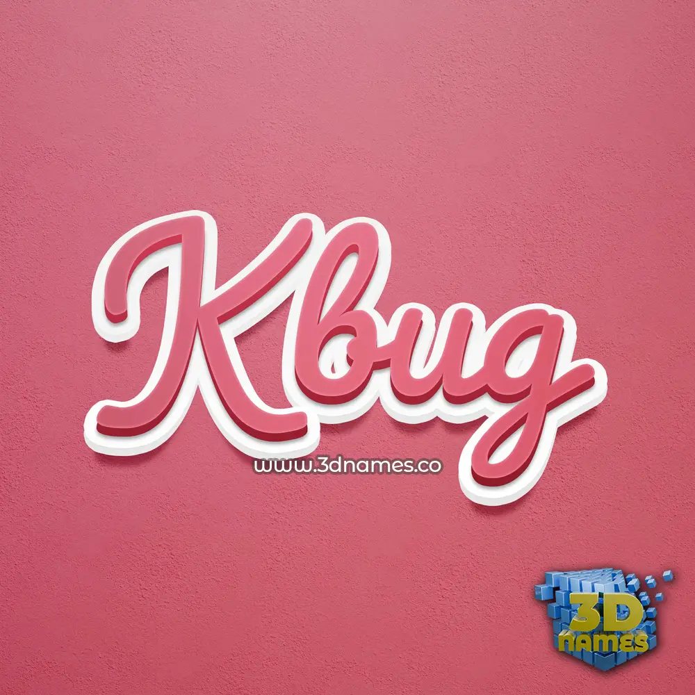 kbug in Red Scribble style - 3D name wallpaper