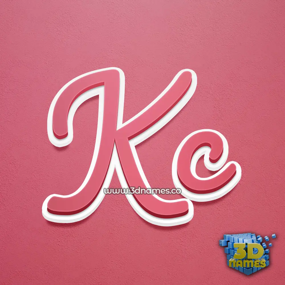 kc in Red Scribble style - 3D name wallpaper