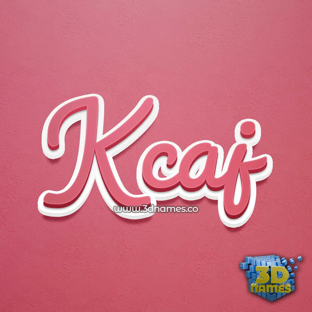 kcaj in Red Scribble style - 3D name wallpaper