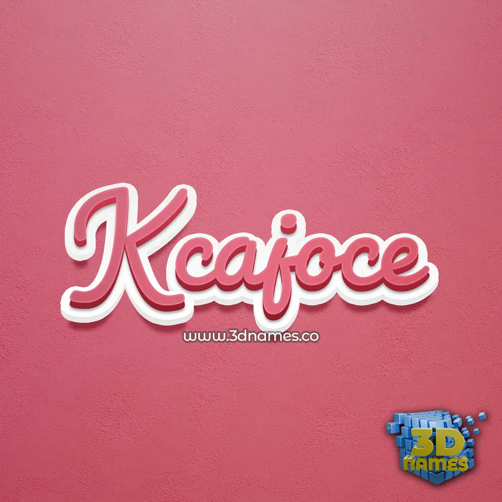kcajoce in Red Scribble style - 3D name wallpaper