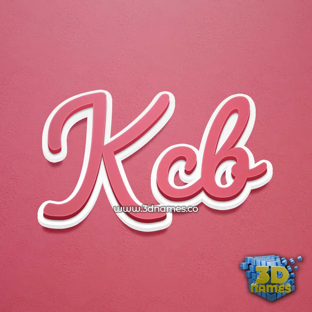kcb in Red Scribble style - 3D name wallpaper