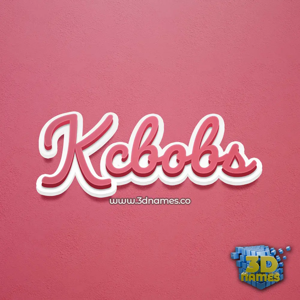 kcbobs in Red Scribble style - 3D name wallpaper