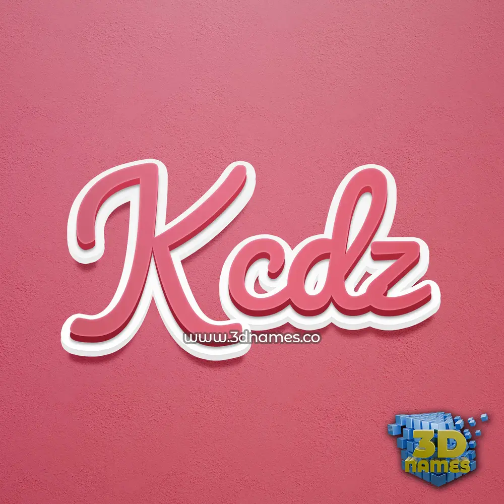 kcdz in Red Scribble style - 3D name wallpaper