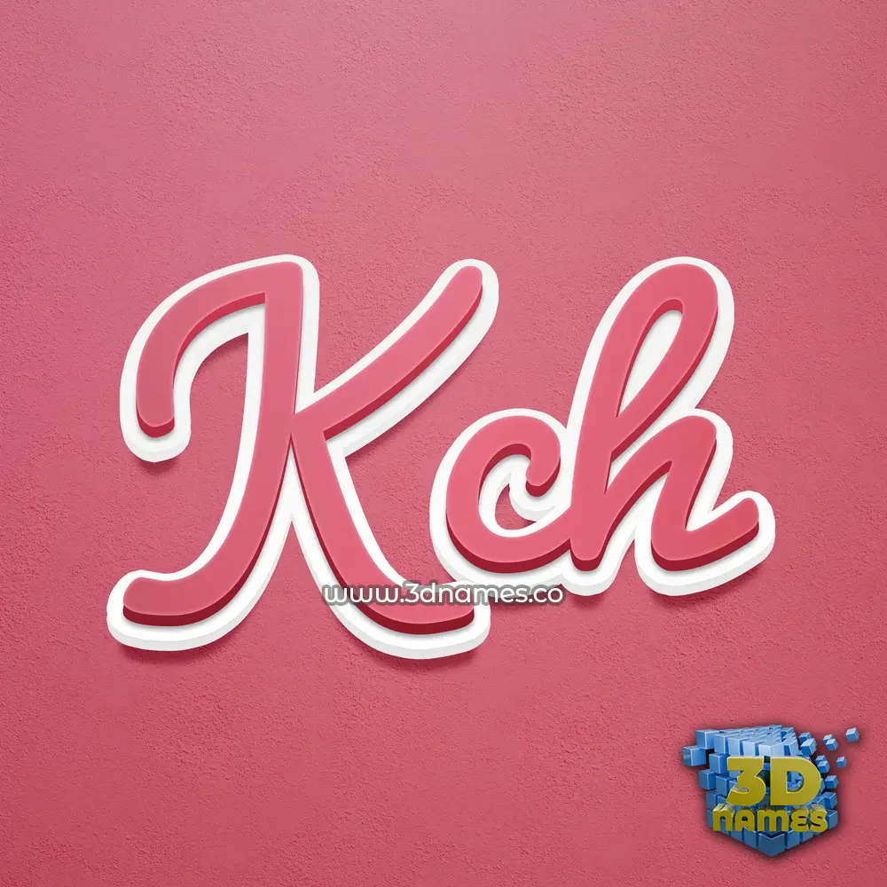 kch in Red Scribble style - 3D name wallpaper