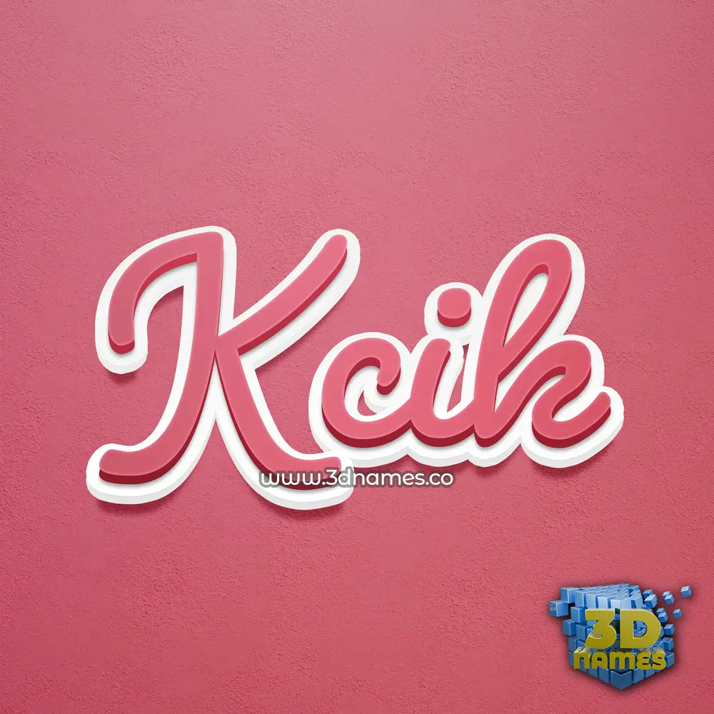 kcik in Red Scribble style - 3D name wallpaper