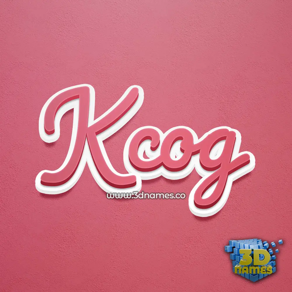 kcog in Red Scribble style - 3D name wallpaper