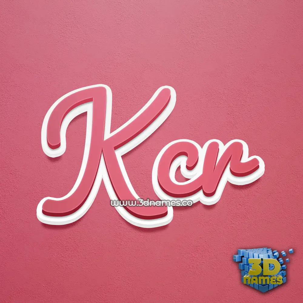 kcr in Red Scribble style - 3D name wallpaper