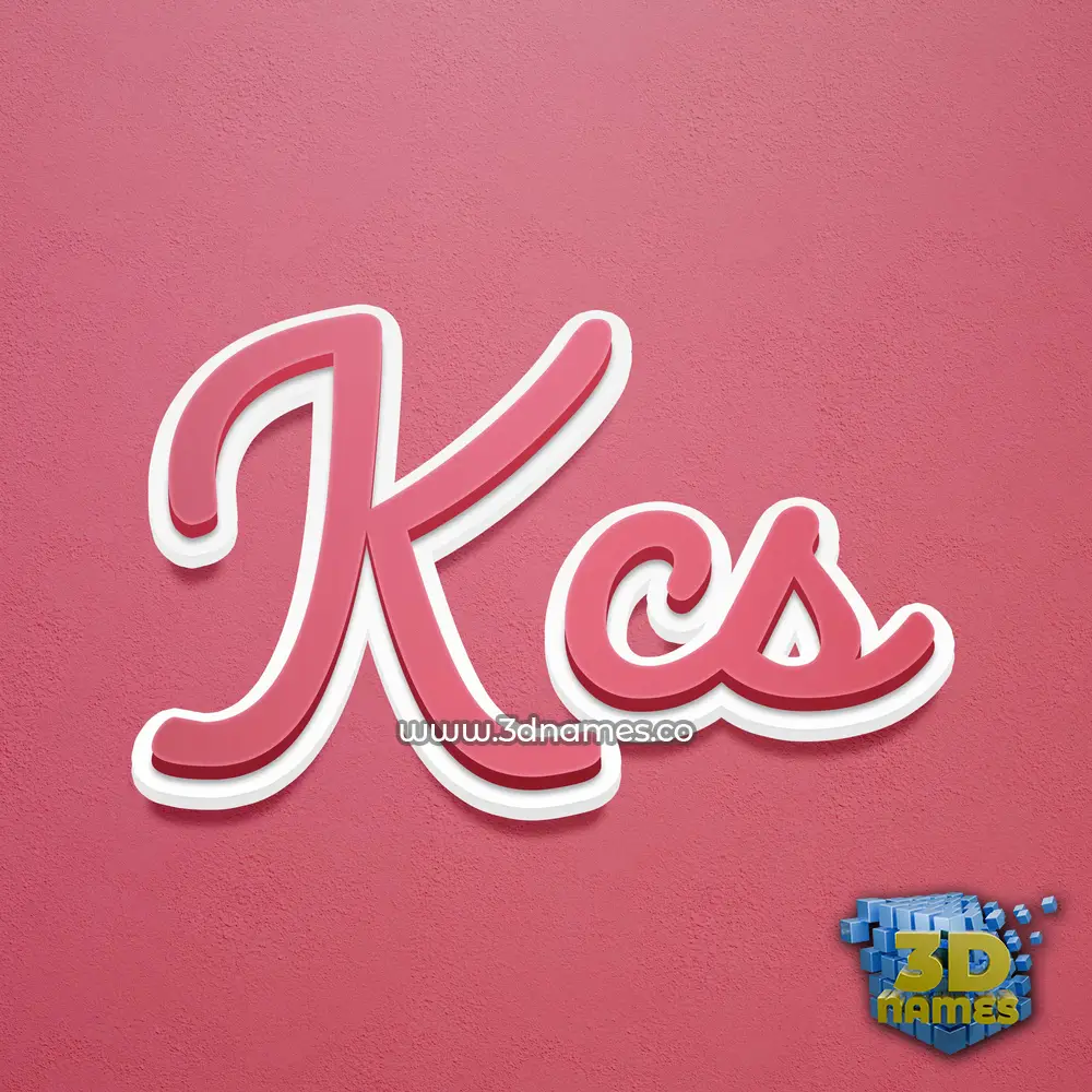 kcs in Red Scribble style - 3D name wallpaper