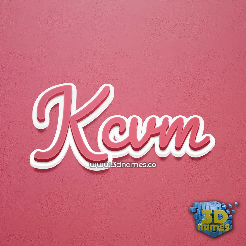 kcvm in Red Scribble style - 3D name wallpaper
