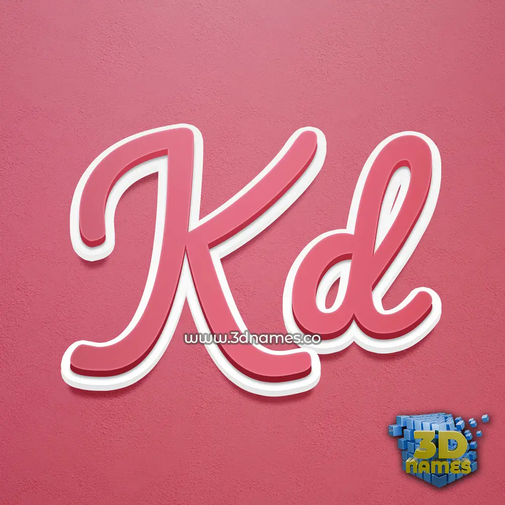 kd in Red Scribble style - 3D name wallpaper
