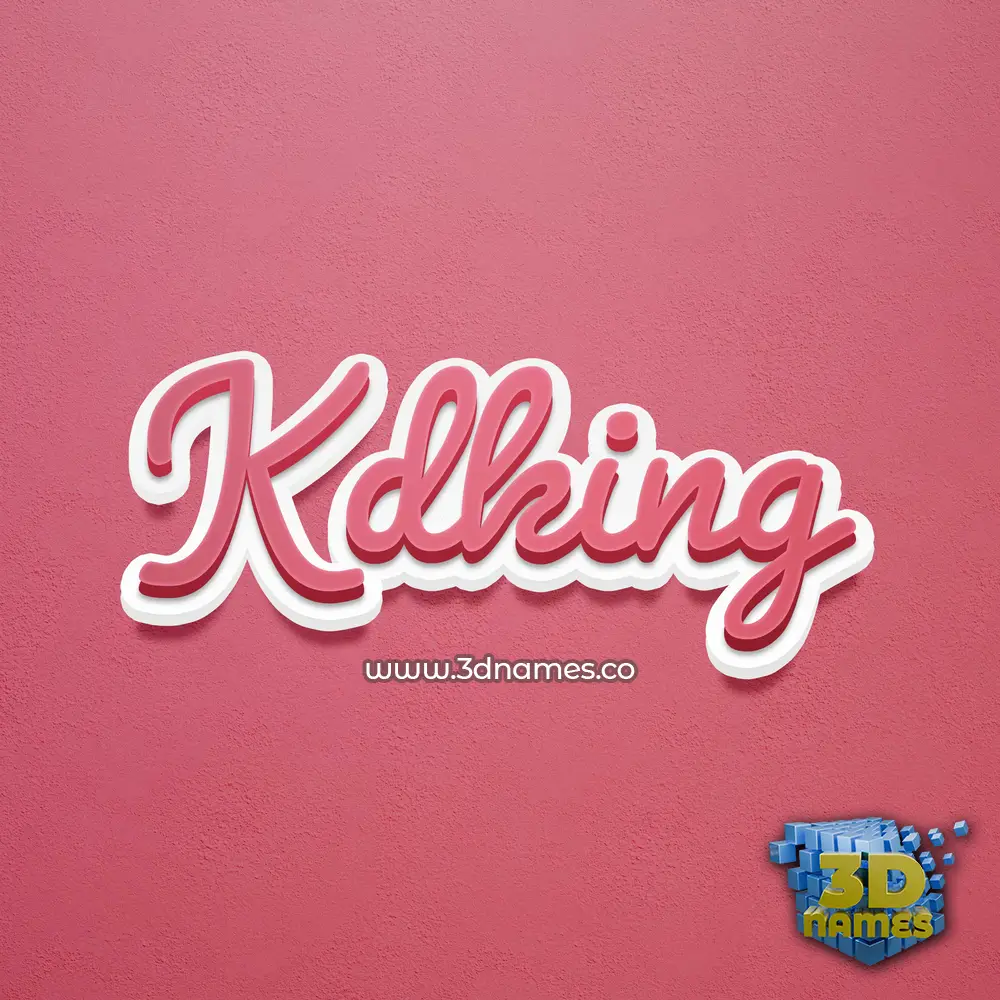 kdking in Red Scribble style - 3D name wallpaper