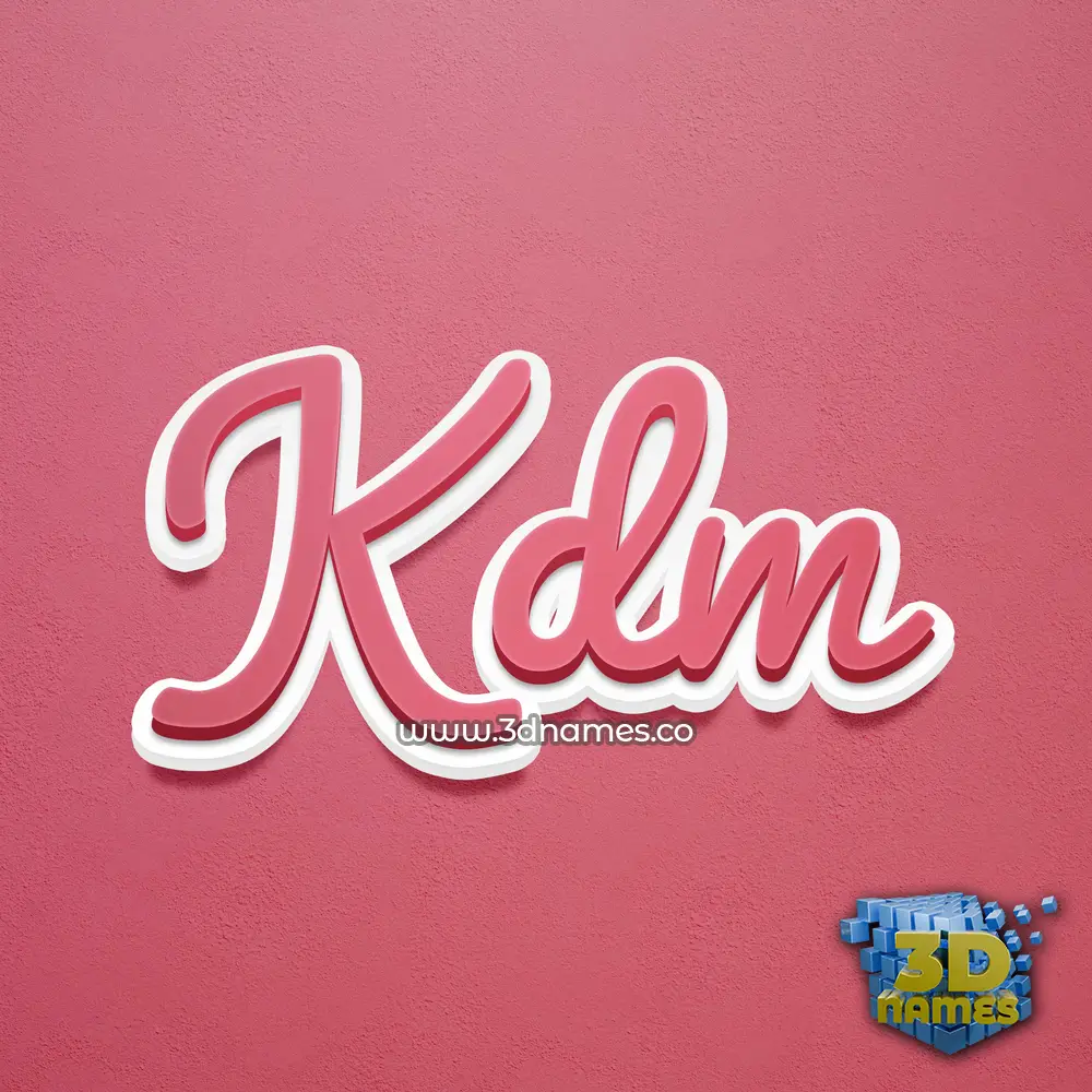 kdm in Red Scribble style - 3D name wallpaper